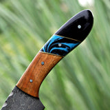 Set of 06 Handmade Damascus Steel Skinners with Wooden Box