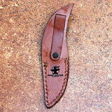 Handmade Ivory Horn Damascus Steel Skinner with Leather Cover