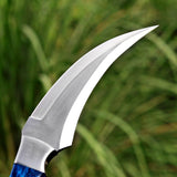 Handmade Karambit Knife Blue Resin