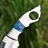 Handmade Karambit Knife Blue Resin