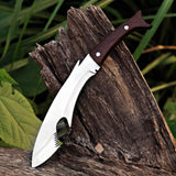 Shark Face Handmade Hunting Knife with Leather Cover
