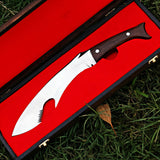 Shark Face Handmade Hunting Knife with Leather Cover