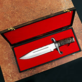 Engraved Handle Handmade Hunting Knife with Leather Cover – Perfect Gift for Outdoor Enthusiasts