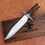 Engraved Handle Handmade Hunting Knife with Leather Cover – Perfect Gift for Outdoor Enthusiasts