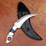 Handmade Karambit Knife Blue Resin