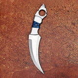 Handmade Karambit Knife Blue Resin