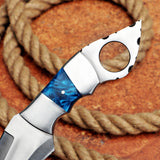 Handmade Karambit Knife Blue Resin