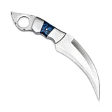 Handmade Karambit Knife Blue Resin