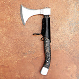 Black Handle Handmade Axe with Wooden Box and Accessories – Perfect Gift for Campers