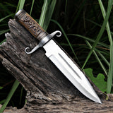 Engraved Handle Handmade Hunting Knife with Leather Cover – Perfect Gift for Outdoor Enthusiasts