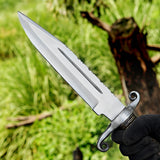 Engraved Handle Handmade Hunting Knife with Leather Cover – Perfect Gift for Outdoor Enthusiasts