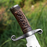 Engraved Handle Handmade Hunting Knife with Leather Cover – Perfect Gift for Outdoor Enthusiasts