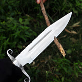 Engraved Handle Handmade Hunting Knife with Leather Cover – Perfect Gift for Outdoor Enthusiasts