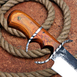 Yellow Handle Bowie 1 Custom Handmade D2 Steel Hunting Knife with Leather Cover – Anniversary/Birthday Gift