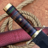 Powder Coated Machete Custom Handmade Carbon Steel Machete with Powder Coating and Leather Cover – Anniversary/Birthday Gift