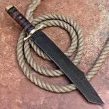 Powder Coated Machete Custom Handmade Carbon Steel Machete with Powder Coating and Leather Cover – Anniversary/Birthday Gift