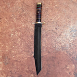 Powder Coated Machete Custom Handmade Carbon Steel Machete with Powder Coating and Leather Cover – Anniversary/Birthday Gift