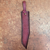 Powder Coated Machete Custom Handmade Carbon Steel Machete with Powder Coating and Leather Cover – Anniversary/Birthday Gift