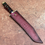 Powder Coated Machete Custom Handmade Carbon Steel Machete with Powder Coating and Leather Cover – Anniversary/Birthday Gift