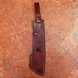 Rain Drop Machete Custom Handmade Damascus Steel Machete with Leather Cover – Anniversary/Birthday Gift