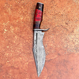 Damascus Hunting Knife Custom Handmade Damascus Steel Hunting Knife with Leather Cover – Anniversary/Birthday Gift