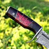 Damascus Hunting Knife Custom Handmade Damascus Steel Hunting Knife with Leather Cover – Anniversary/Birthday Gift