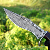 Damascus Hunting Knife Custom Handmade Damascus Steel Hunting Knife with Leather Cover – Anniversary/Birthday Gift