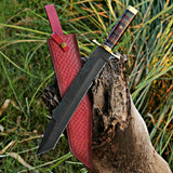 Powder Coated Machete Custom Handmade Carbon Steel Machete with Powder Coating and Leather Cover – Anniversary/Birthday Gift