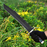 Powder Coated Machete Custom Handmade Carbon Steel Machete with Powder Coating and Leather Cover – Anniversary/Birthday Gift