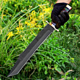 Powder Coated Machete Custom Handmade Carbon Steel Machete with Powder Coating and Leather Cover – Anniversary/Birthday Gift