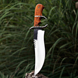 Yellow Handle Bowie 1 Custom Handmade D2 Steel Hunting Knife with Leather Cover – Anniversary/Birthday Gift