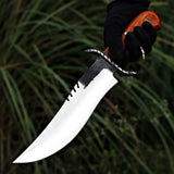 Yellow Handle Bowie 1 Custom Handmade D2 Steel Hunting Knife with Leather Cover – Anniversary/Birthday Gift