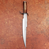 Brown Zig Zag Bowie Custom Handmade Carbon Steel Hunting Knife with Leather Cover – Anniversary/Birthday Gift