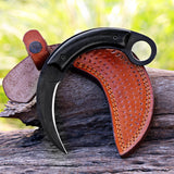 Black Moon Karambit Custom Handmade J2 Steel Karambit Knife with Leather Cover – Anniversary/Birthday Gift