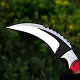 Red Wood Karambit Custom Handmade J2 Steel Karambit Knife with Leather Cover – Anniversary/Birthday Gift