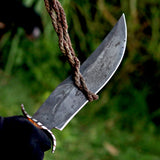 Yellow Handle Bowie 2 Custom Handmade D2 Steel Hunting Knife with Leather Cover – Anniversary/Birthday Gift