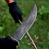 Yellow Handle Bowie 2 Custom Handmade D2 Steel Hunting Knife with Leather Cover – Anniversary/Birthday Gift