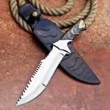 Tiger Knife Custom Handmade D2 Steel Hunting Knife with Leather Cover – Anniversary/Birthday Gift