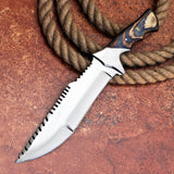 Tiger Knife Custom Handmade D2 Steel Hunting Knife with Leather Cover – Anniversary/Birthday Gift