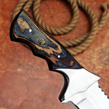 Tiger Knife Custom Handmade D2 Steel Hunting Knife with Leather Cover – Anniversary/Birthday Gift