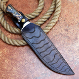 Tiger Knife Custom Handmade D2 Steel Hunting Knife with Leather Cover – Anniversary/Birthday Gift