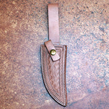 Crown Bone Handle Skinner Custom Handmade J2 Steel Hunting Knife with Camel Bone Handle and Leather Cover – Anniversary/Birthday Gift