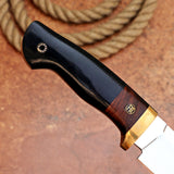 Black Micarta Knife Custom Handmade High Polished J2 Steel Skinner Knife with Micarta Handle and Leather Cover – Anniversary/Birthday Gift