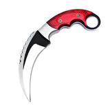 Red Wood Karambit Custom Handmade J2 Steel Karambit Knife with Leather Cover – Anniversary/Birthday Gift