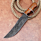 Yellow Handle Bowie 2 Custom Handmade D2 Steel Hunting Knife with Leather Cover – Anniversary/Birthday Gift