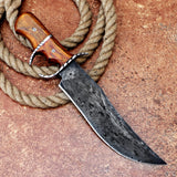 Yellow Handle Bowie 2 Custom Handmade D2 Steel Hunting Knife with Leather Cover – Anniversary/Birthday Gift