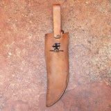 Yellow Handle Bowie 2 Custom Handmade D2 Steel Hunting Knife with Leather Cover – Anniversary/Birthday Gift