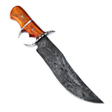 Yellow Handle Bowie 2 Custom Handmade D2 Steel Hunting Knife with Leather Cover – Anniversary/Birthday Gift