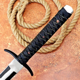 Powder Coated Sword Custom Handmade Carbon Steel Machete with Leather Cover – Anniversary/Birthday Gift