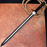 Powder Coated Sword Custom Handmade Carbon Steel Machete with Leather Cover – Anniversary/Birthday Gift